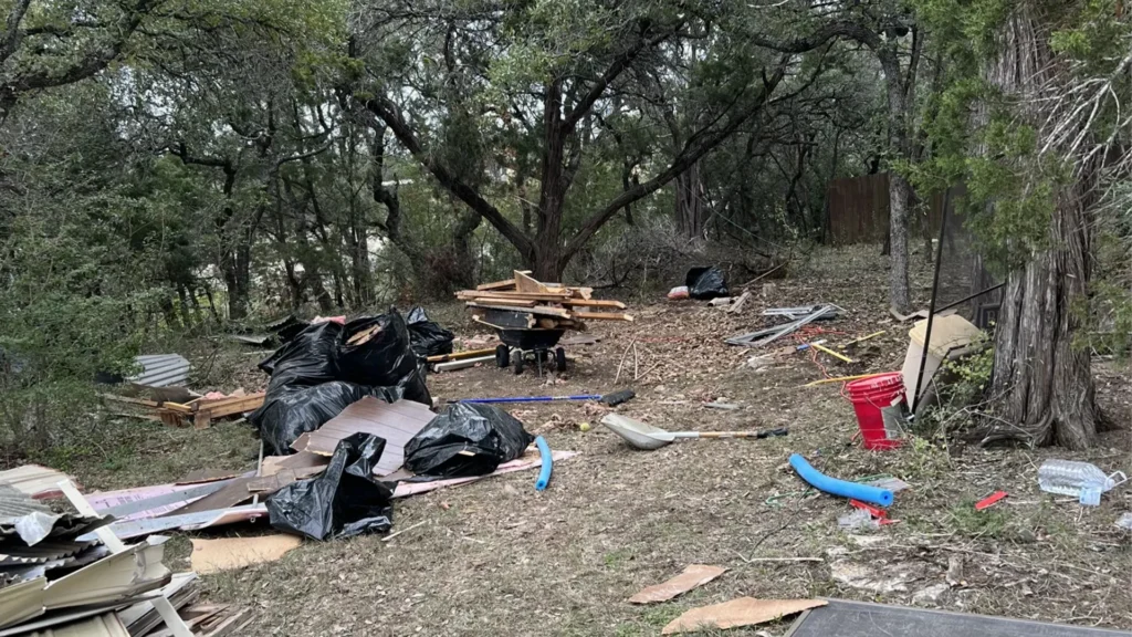 Junk removal service for a residential property in Pflugerville, TX